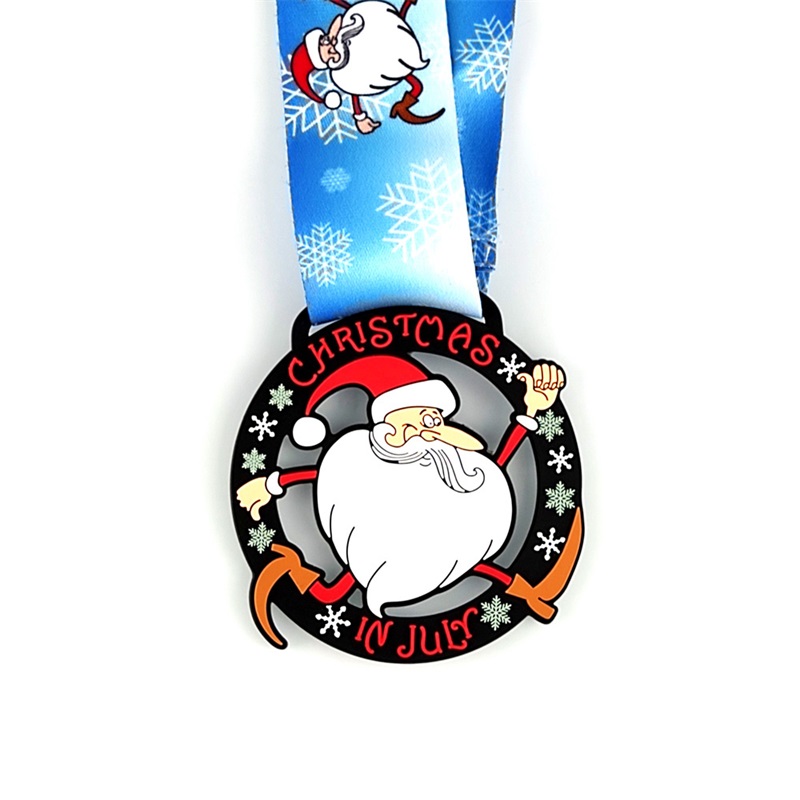 Santa τρέχει μετάλλια έθιμο μετάλλια δώρο για χριστουγεννιάτικα μεταλλικά μετάλλια με πολύτιμους λίθους