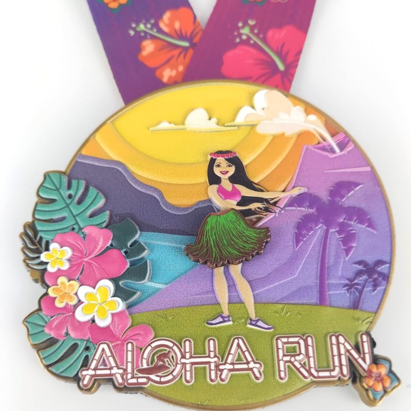 Προσαρμοσμένα μετάλλια αγώνων κλασικά μετάλλια aloha run 3D τυπωμένα medals medals fun run medals medals medals